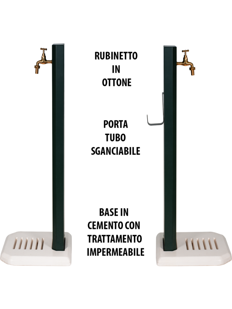 Fontana a Colonna con Base In Cemento - Antracite - Notaro Manufatti