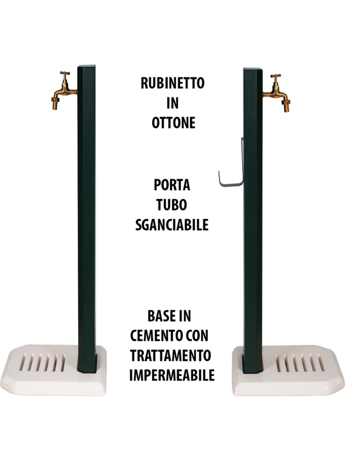 Fontana a Colonna con Base In Cemento