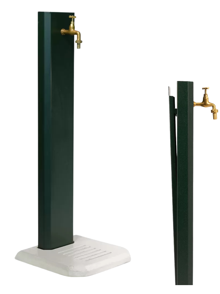 Fontana a Colonna con Base In Cemento - Verde - Notaro Manufatti