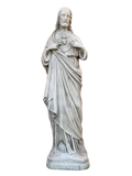 Sacro Cuore In Cemento 60H Anticato Grigio - Notaro Manufatti
