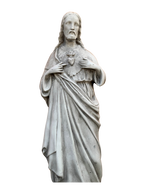 Sacro Cuore In Cemento 60H Anticato Grigio - Notaro Manufatti