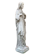 Sacro Cuore In Cemento 60H Anticato Grigio - Notaro Manufatti