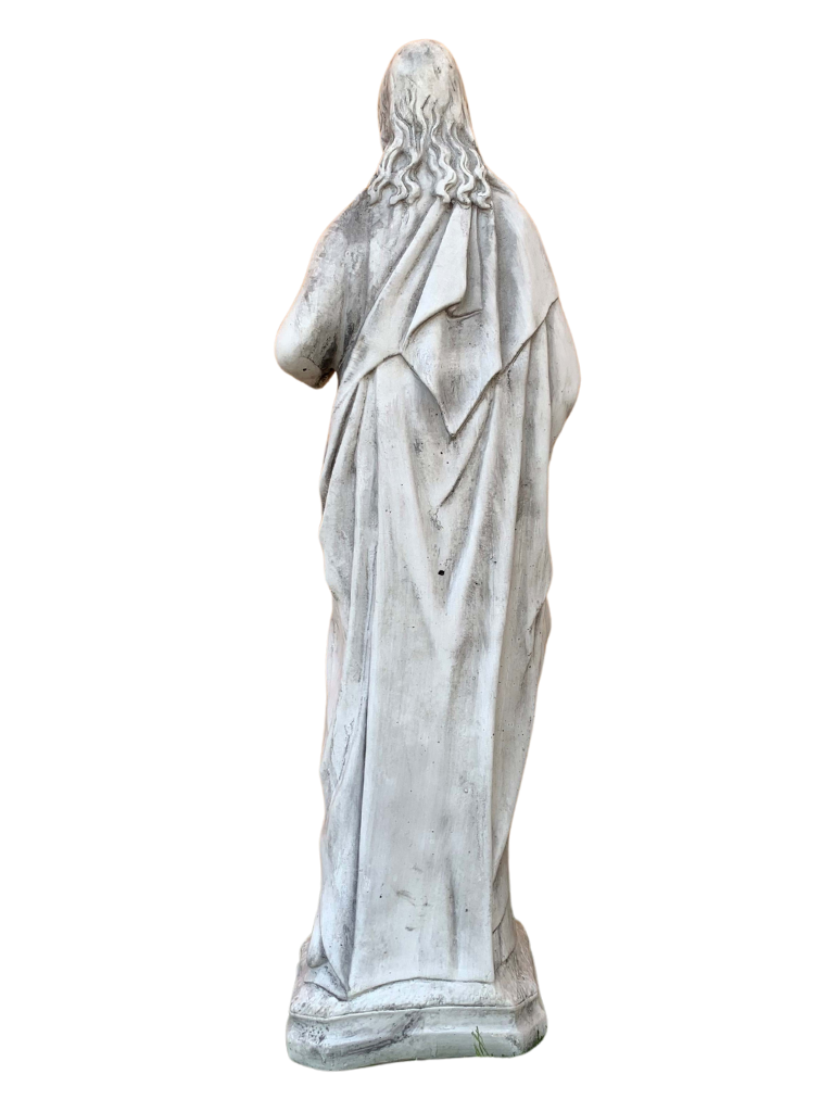 Sacro Cuore In Cemento 60H Anticato Grigio - Notaro Manufatti