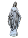 Madonna Immacolata Miracolosa Base Esagonale in cemento H63 Anticata Grigia - Notaro Manufatti