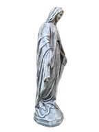 Madonna Immacolata Miracolosa Base Esagonale in cemento H63 Anticata Grigia - Notaro Manufatti