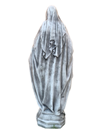Madonna Immacolata Miracolosa Base Esagonale in cemento H63 Anticata Grigia - Notaro Manufatti