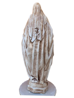 Madonna Immacolata Miracolosa Base Esagonale in cemento H63 Anticata Marrone - Notaro Manufatti