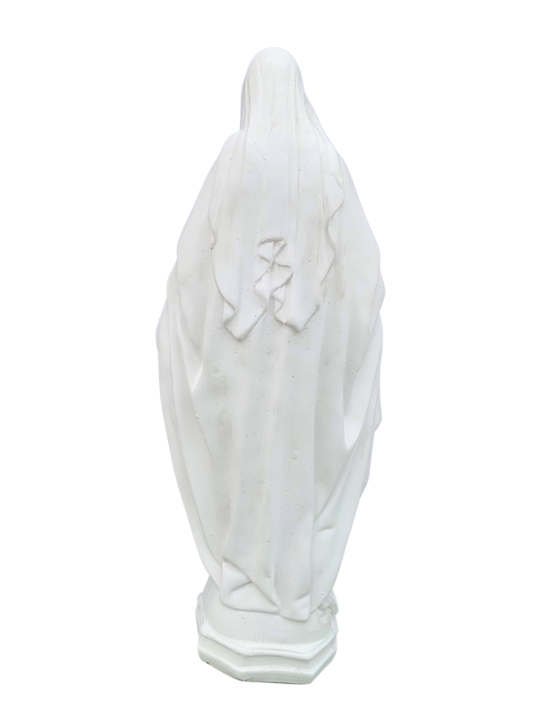 Madonna Immacolata Miracolosa Base Esagonale in cemento H63 - Bianco - Notaro Manufatti