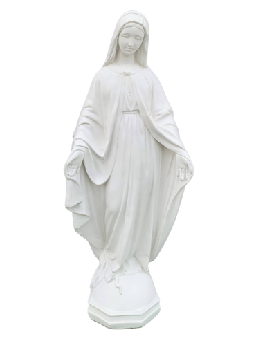 Madonna Immacolata Miracolosa Base Esagonale in cemento H63 - Bianco - Notaro Manufatti