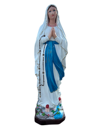 Madonna di Lourdes in Cemento H105 - Lavorazione Artigianale a Colori