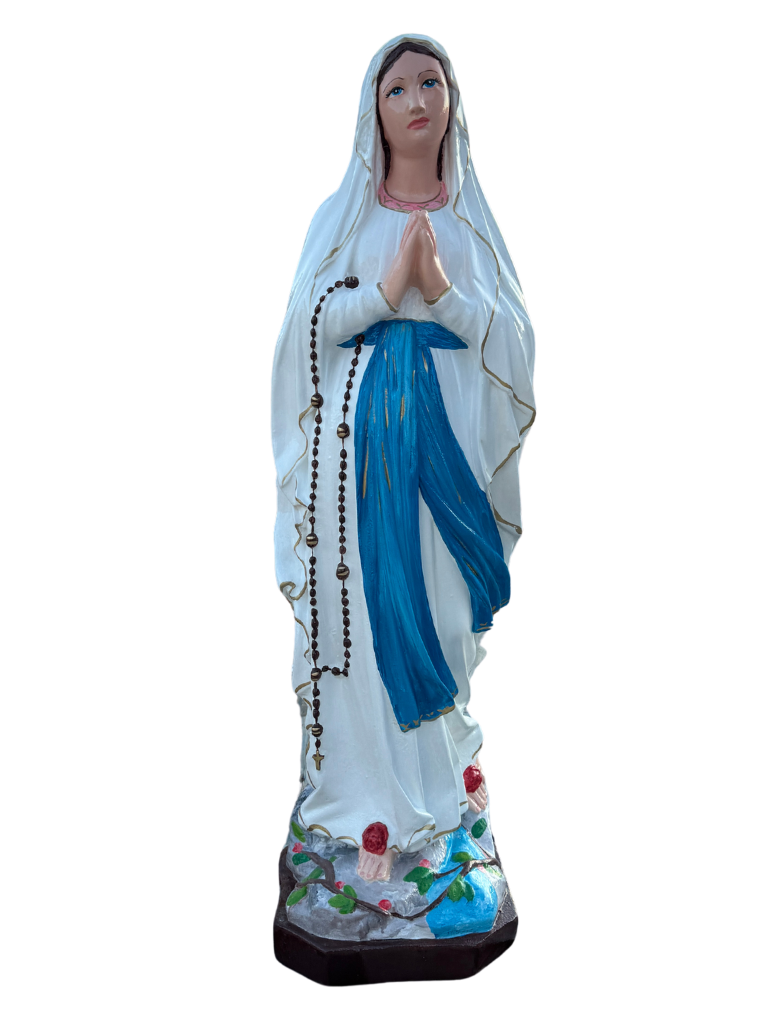 Madonna di Lourdes in Cemento H105 - Lavorazione Artigianale a Colori - Notaro Manufatti