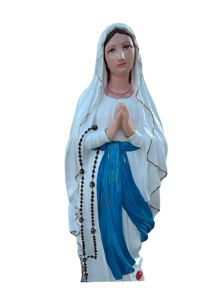 Madonna di Lourdes in Cemento H105 - Lavorazione Artigianale a Colori - Notaro Manufatti