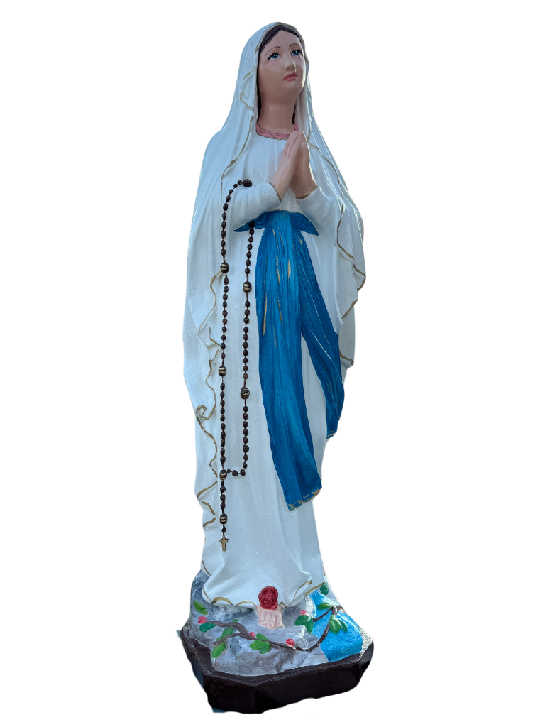 Madonna di Lourdes in Cemento H105 - Lavorazione Artigianale a Colori - Notaro Manufatti