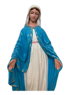 Madonna Immacolata Miracolosa Base Esagonale in cemento H63 - Lavorazione Artigianale a Colori - Notaro Manufatti