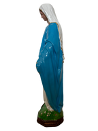 Madonna Immacolata Miracolosa Base Esagonale in cemento H63 - Lavorazione Artigianale a Colori - Notaro Manufatti