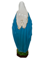 Madonna Immacolata Miracolosa Base Esagonale in cemento H63 - Lavorazione Artigianale a Colori - Notaro Manufatti