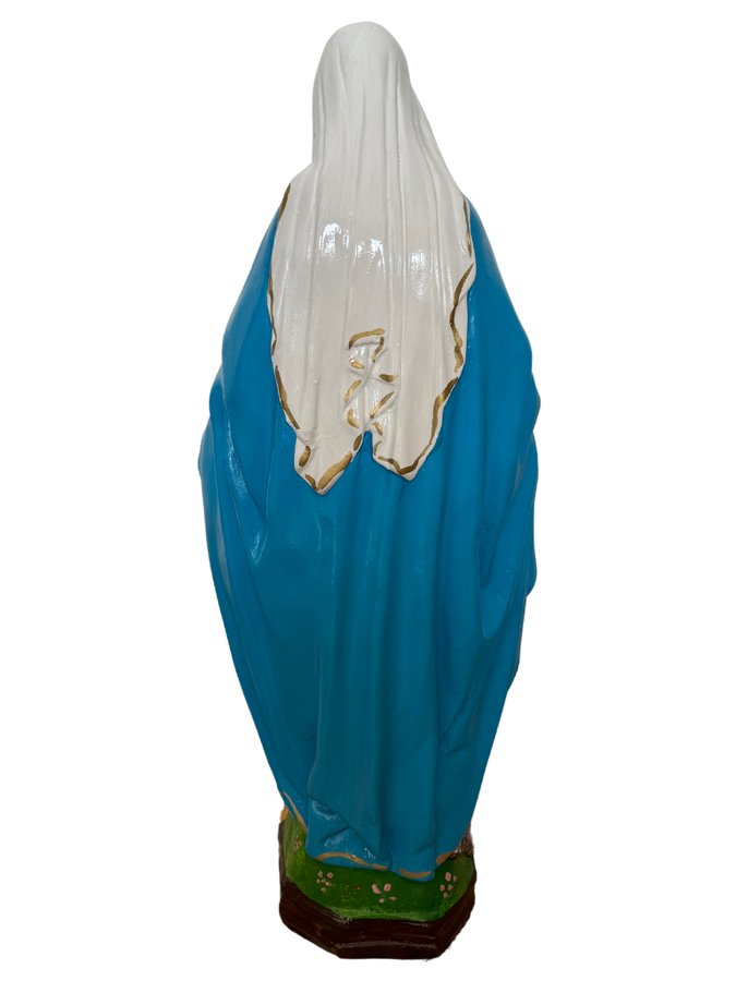 Madonna Immacolata Miracolosa Base Esagonale in cemento H60