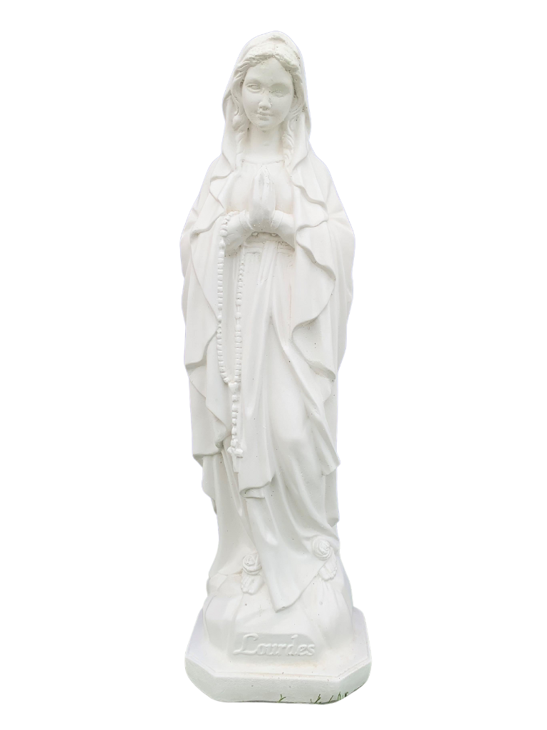 Madonna di Lourdes in Cemento H60 - Bianco - Notaro Manufatti