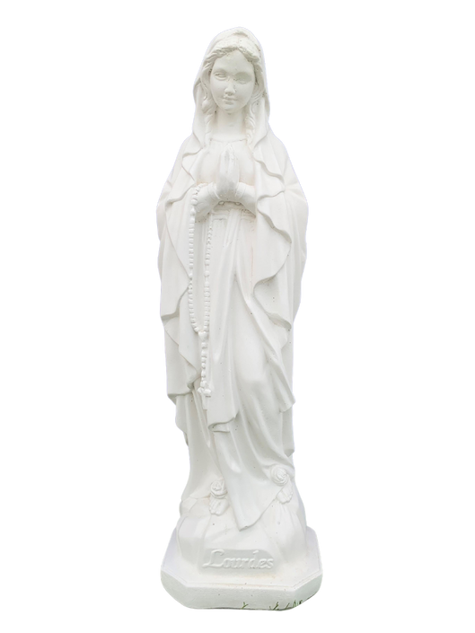 Madonna di Lourdes in Cemento H60 - Bianco - Notaro Manufatti