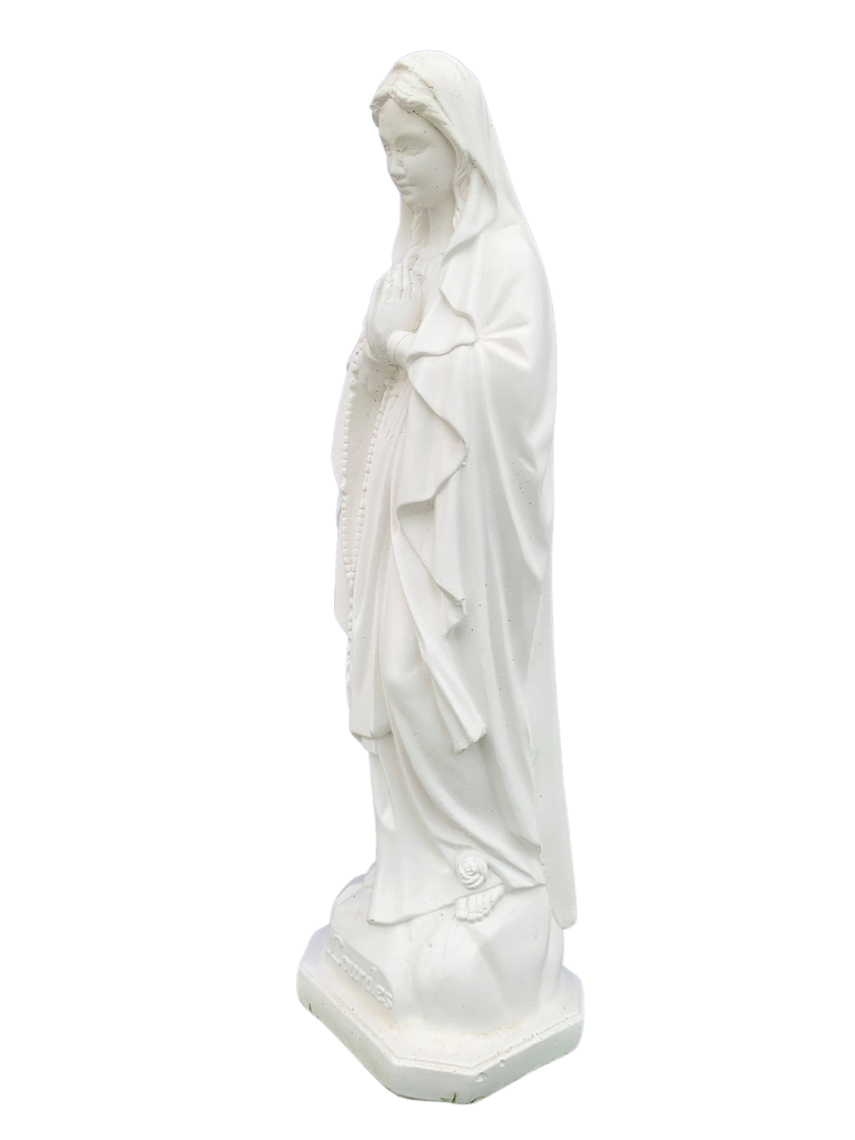 Madonna di Lourdes in Cemento H60 - Bianco - Notaro Manufatti