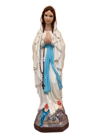 Madonna di Lourdes in Cemento H60 - Lavorazione Artigianale a Colori