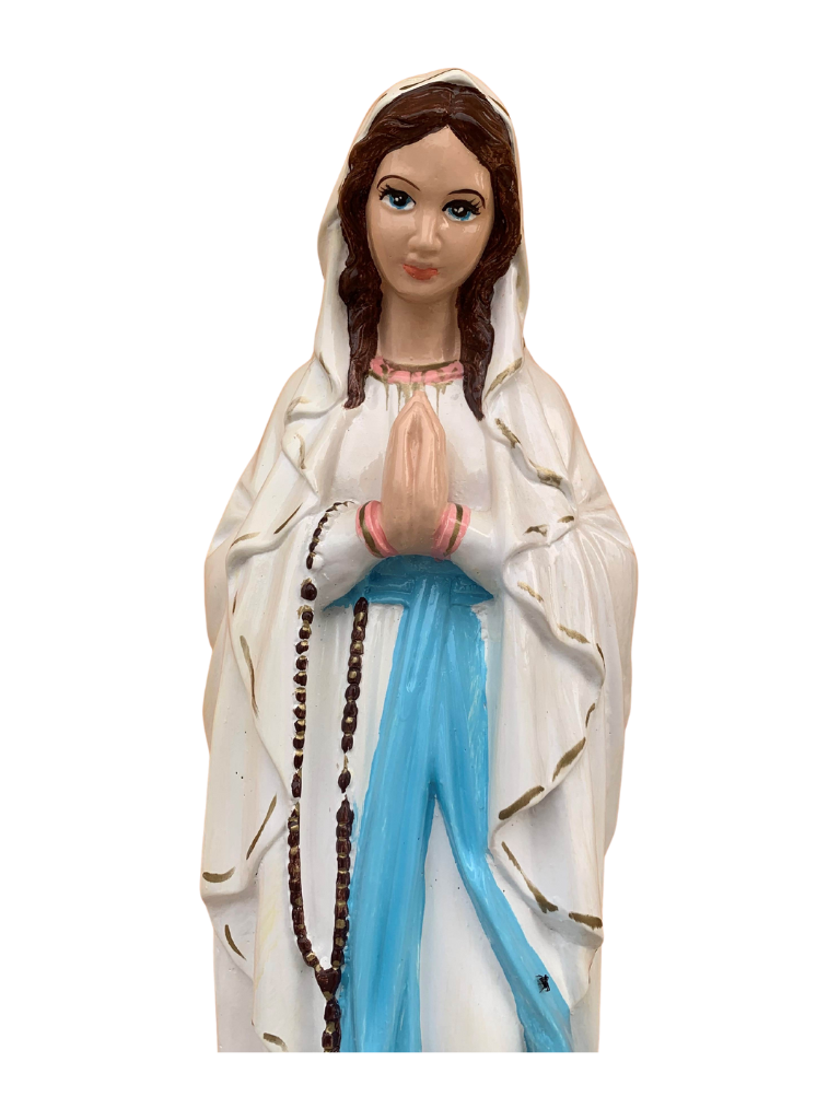 Madonna di Lourdes in Cemento H60 - Lavorazione Artigianale a Colori - Notaro Manufatti