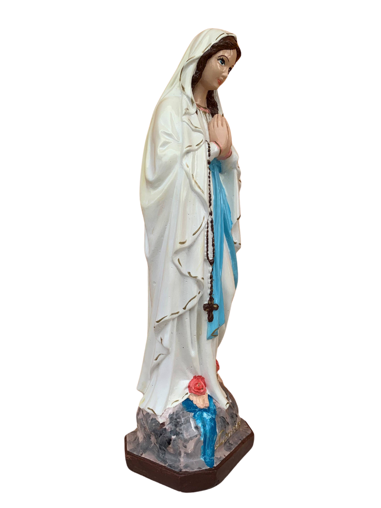 Madonna di Lourdes in Cemento H60 - Lavorazione Artigianale a Colori - Notaro Manufatti