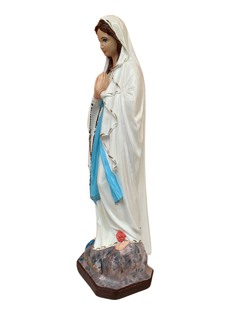 Madonna di Lourdes in Cemento H60 - Lavorazione Artigianale a Colori - Notaro Manufatti