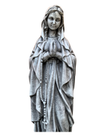 Madonna di Lourdes in Cemento H60 Anticata Grigia - Notaro Manufatti