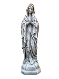 Madonna di Lourdes in Cemento H60 Anticata Grigia - Notaro Manufatti
