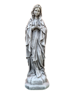 Madonna di Lourdes in Cemento H60 Anticata Grigia - Notaro Manufatti