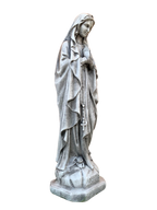 Madonna di Lourdes in Cemento H60 Anticata Grigia - Notaro Manufatti