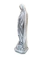 Madonna di Lourdes in Cemento H60 Anticata Grigia - Notaro Manufatti