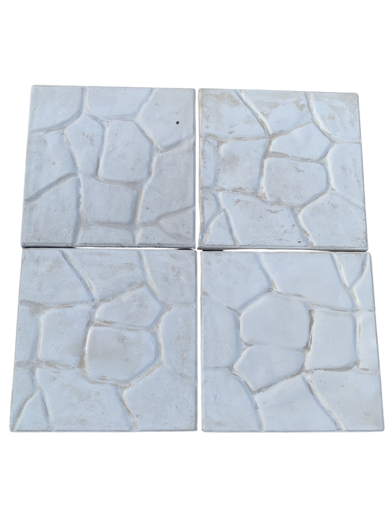 Set di 4 Marmette per Ombrellone 50x50 in Cemento – Effetto Roccia Beige - Notaro Manufatti