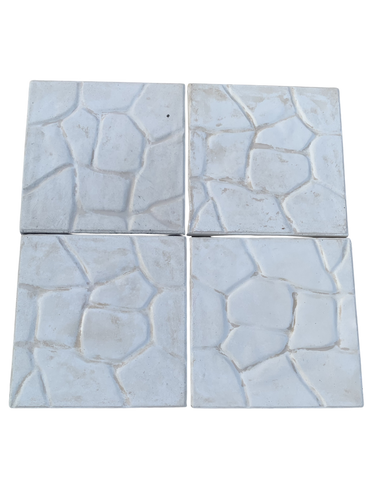 Set di 4 Marmette per Ombrellone 50x50 in Cemento – Effetto Roccia Beige - Notaro Manufatti