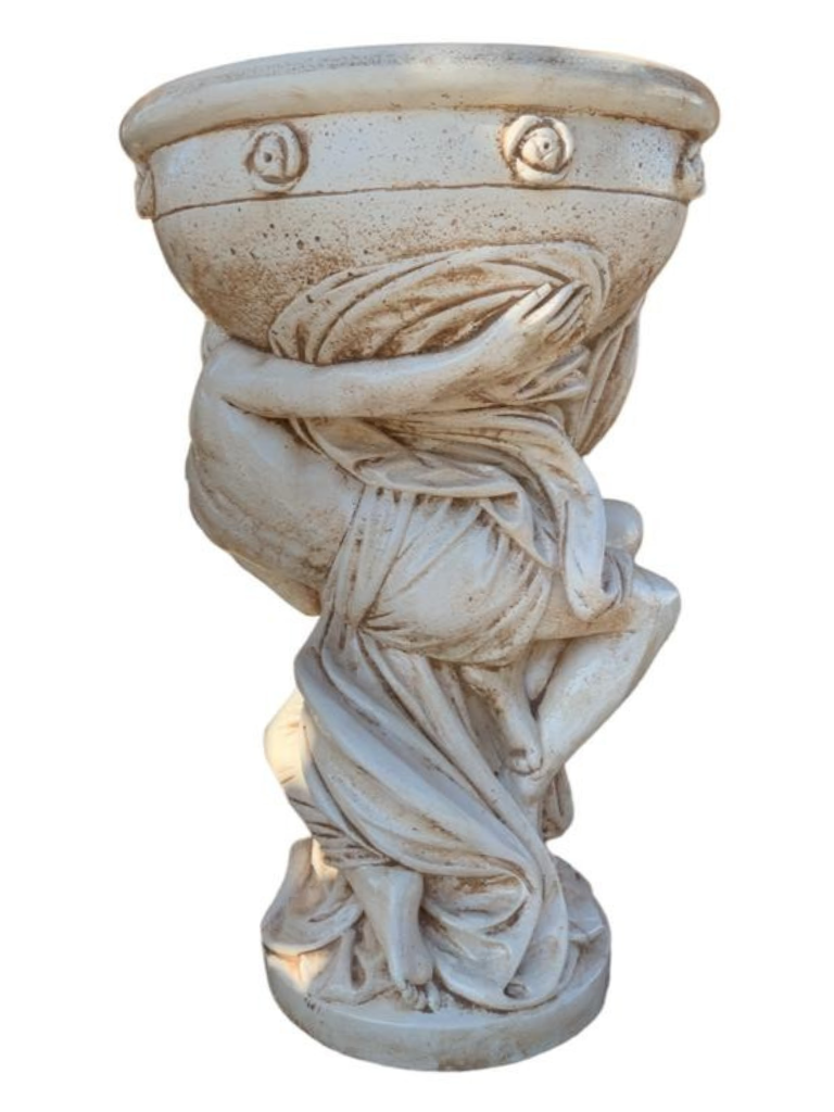 Porta Vaso Amore e Psiche Anticato Beige - Notaro Manufatti