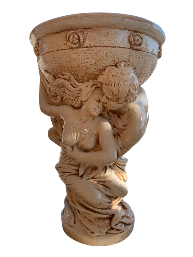 Porta Vaso Amore e Psiche Anticato Beige - Notaro Manufatti