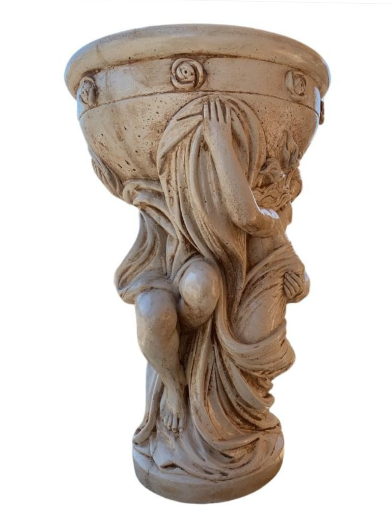Porta Vaso Amore e Psiche Anticato Beige - Notaro Manufatti