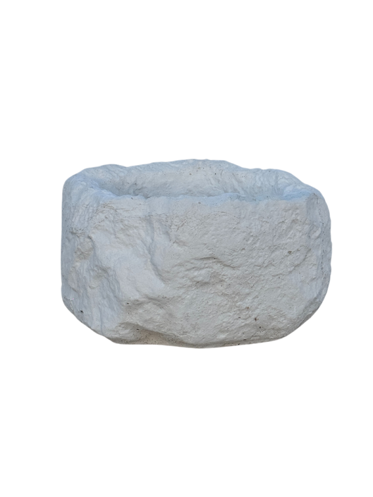 Vaso Sasso Tondo Alto - Bianco - Notaro Manufatti