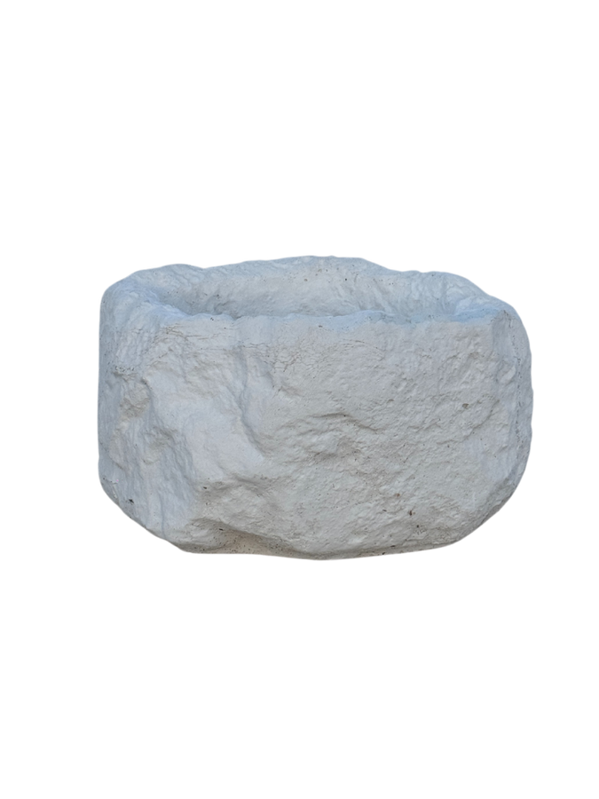 Vaso Sasso Tondo Alto - Bianco