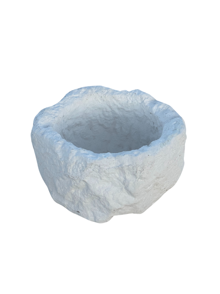 Vaso Sasso Tondo Alto - Bianco - Notaro Manufatti
