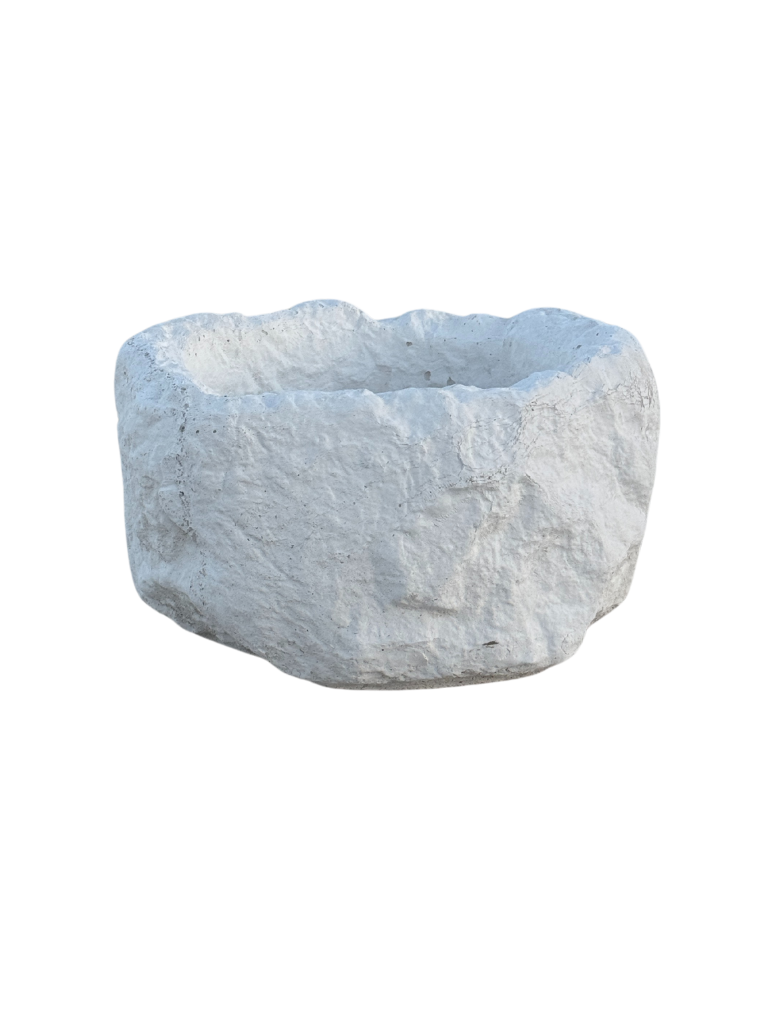 Vaso Sasso Tondo Alto - Bianco - Notaro Manufatti