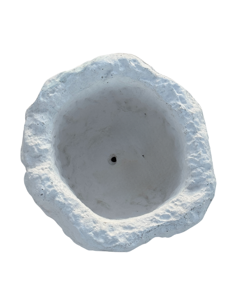 Vaso Sasso Tondo Alto - Bianco - Notaro Manufatti