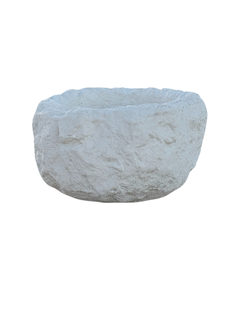 Vaso Sasso Tondo Alto - Bianco - Notaro Manufatti