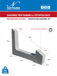 Zavorre per Pannelli Fotovoltaici - 30°